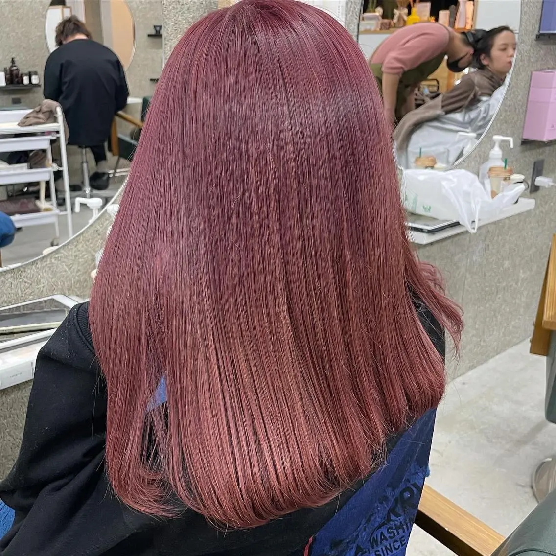 セミロング カラー ヘアカラー トリートメント Lull1人美容室 バレイヤージュのヘアスタイル