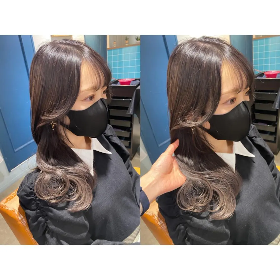 カラー 🩵盛れる顔周り/ 艶カラーemi🩵のヘアスタイル