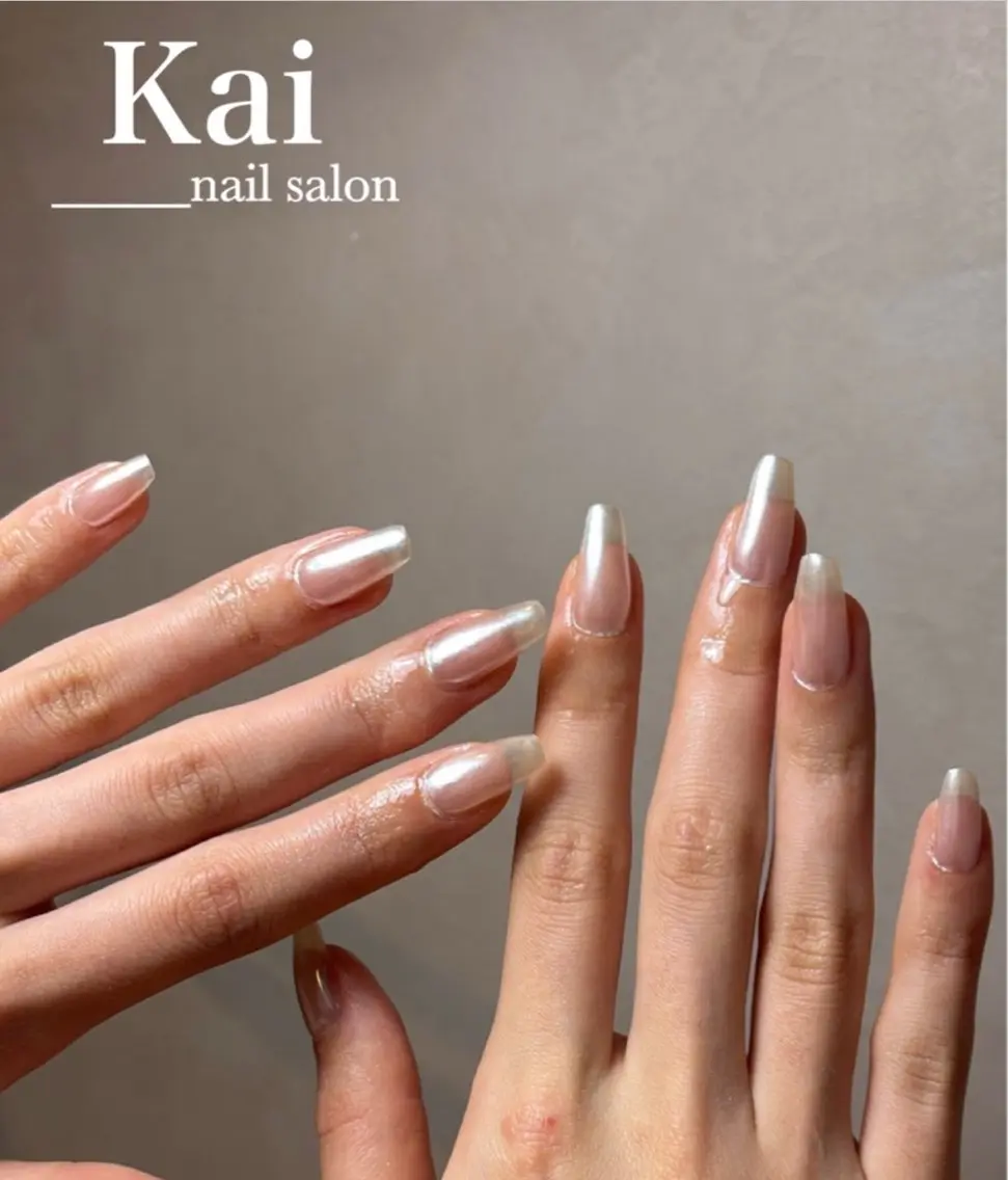 ネイル 韓国ネイル ワンホンネイル ホワイト ハンドネイル Kai  nail Mayukoのネイルデザイン