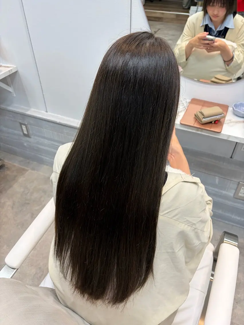 ロング 縮毛矯正 秋山夏三/縮毛矯正 /赤み消しカラー☘️のヘアスタイル