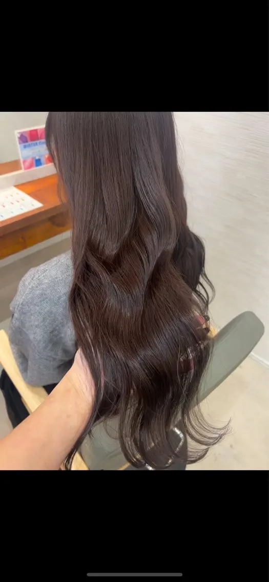 ロング カラー ブラウンカラー マロンブラウン ピンクカラー お顔周り/オリーブ/ Wカラー/mei大名のヘアスタイル