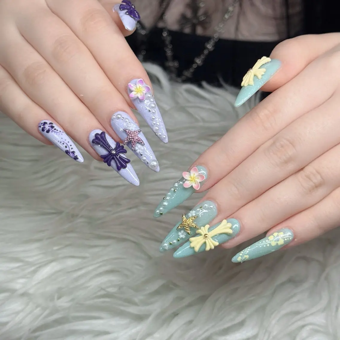 ネイル フットネイル フレンチネイル グラデーション 韓国ネイル ロングネイル ハンドネイル Hani Nail Salonのネイルデザイン