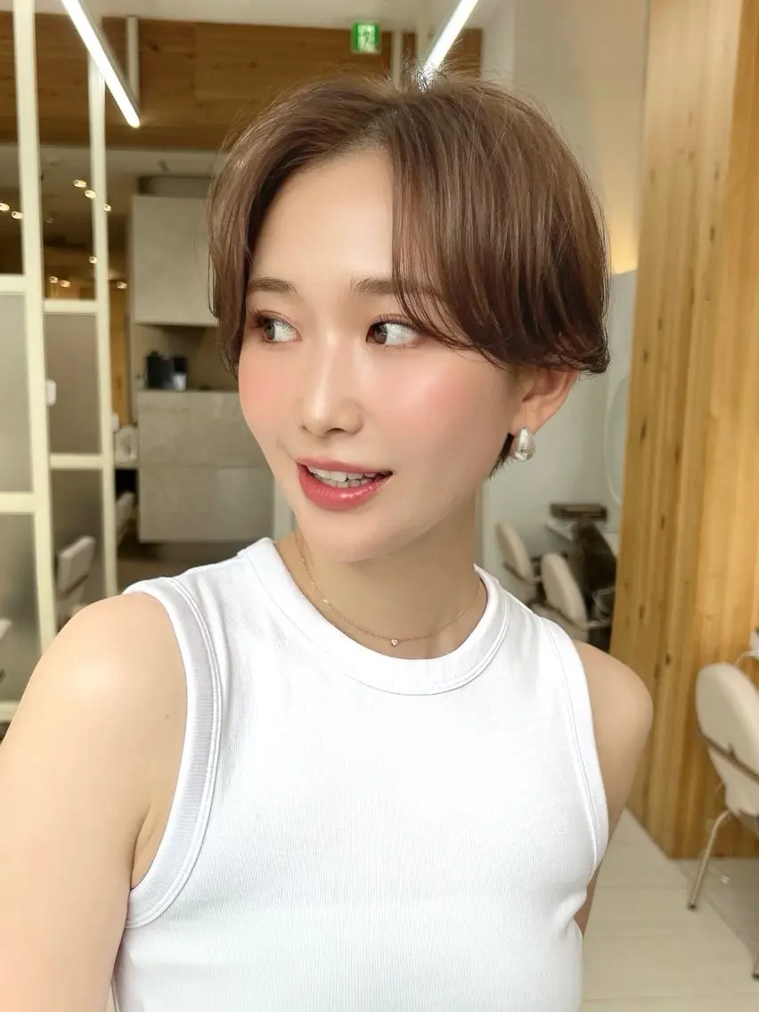 ショート カラー パーマ ヘアカラー トリートメント 銀座✨ショートボブ ショート/坂本亜裟海のヘアスタイル