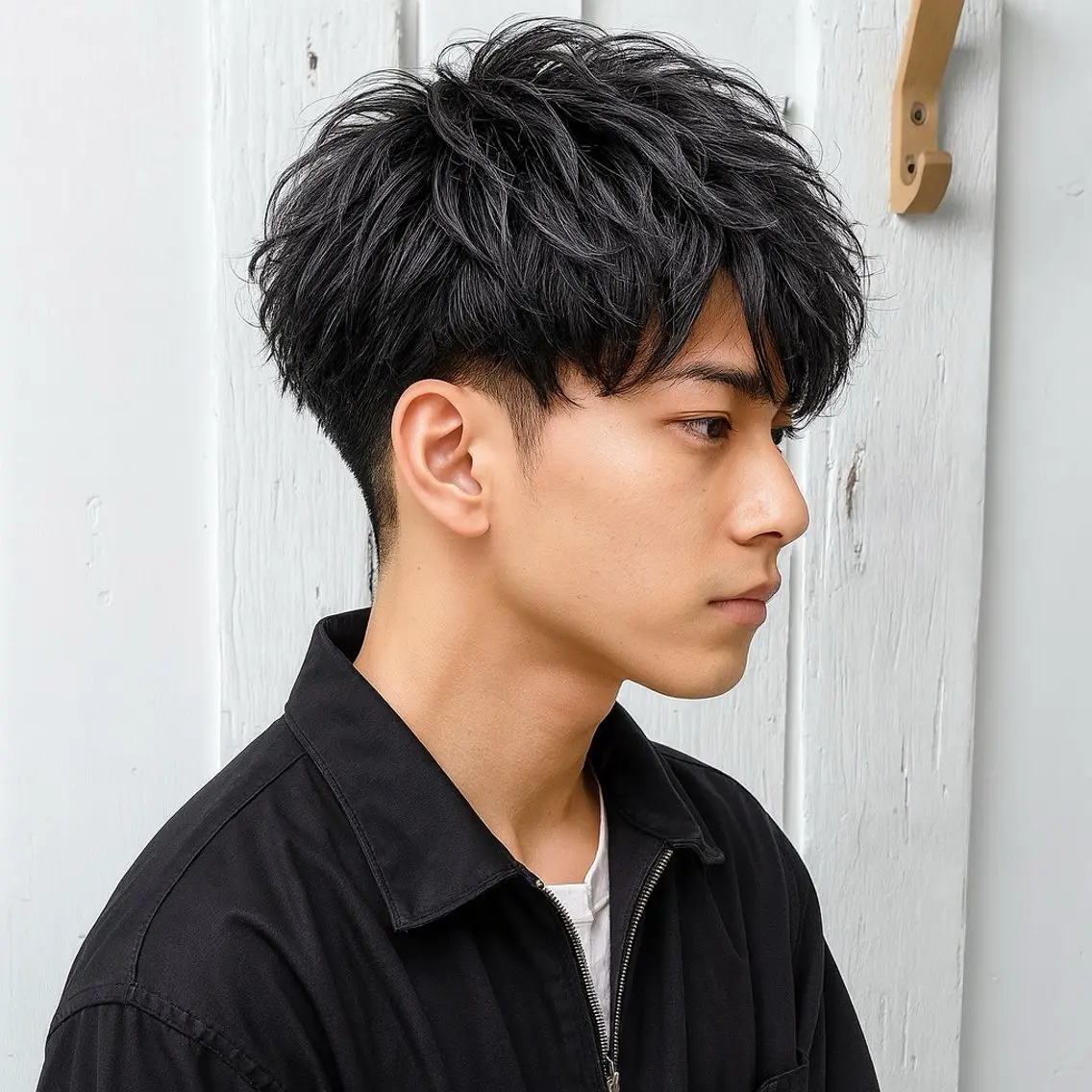 メンズ マッシュ 刈り上げ 透明感艶カラー SALTOすずのヘアスタイル