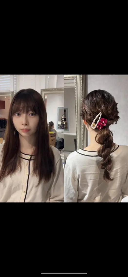 ロング カラー ヘアアレンジ ブリーチ🐰インナー ♡ハイライト♡綾🐰のヘアスタイル