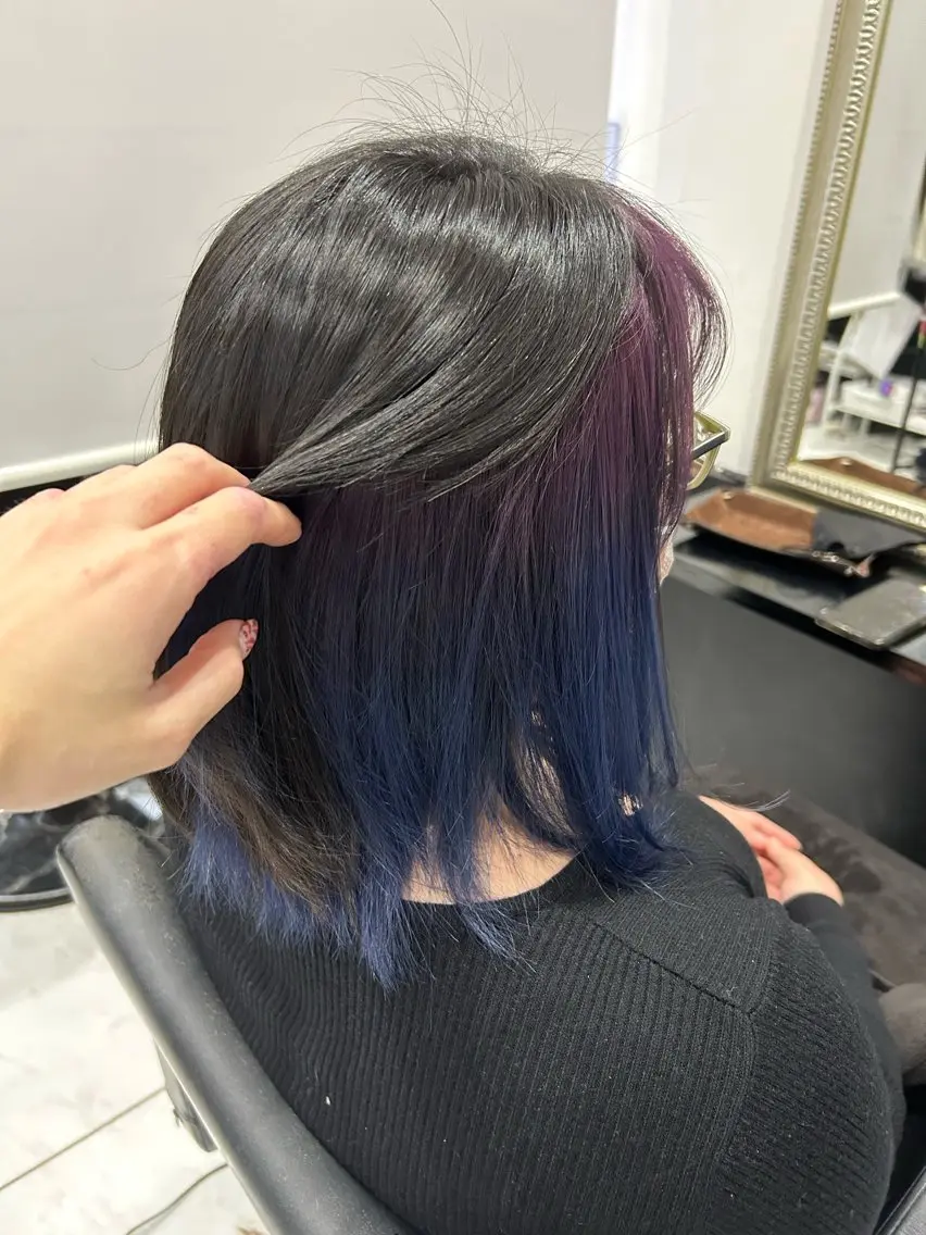 ミディアム カラー ヘアアレンジ グラデーションカラー ヘアカラー 長田 麻友子のヘアスタイル