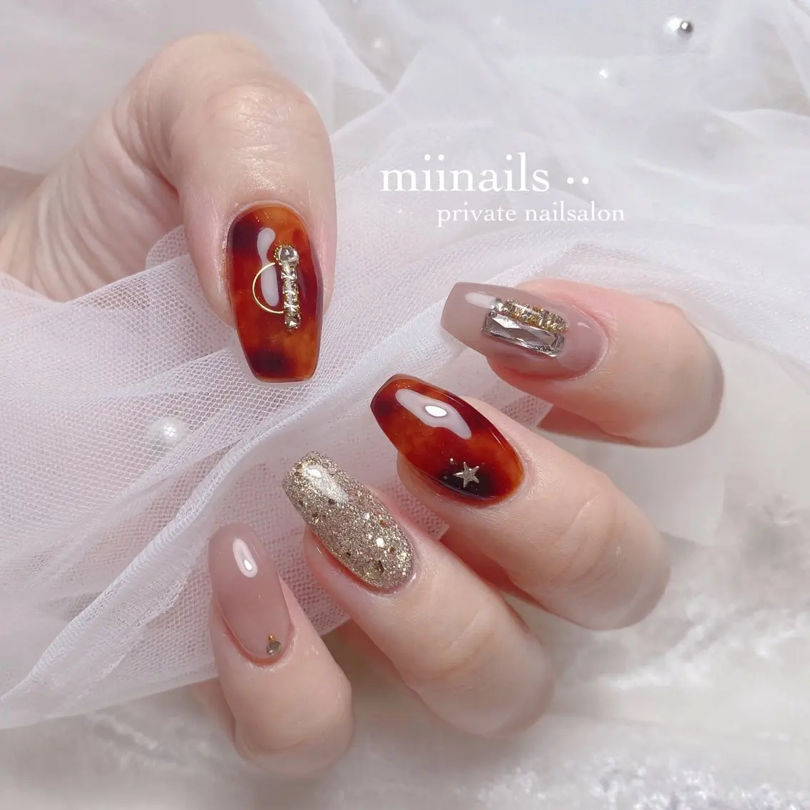 ネイル フレンチネイル 韓国ネイル ワンホンネイル ハンドネイル nailsalon miinailsのネイルデザイン