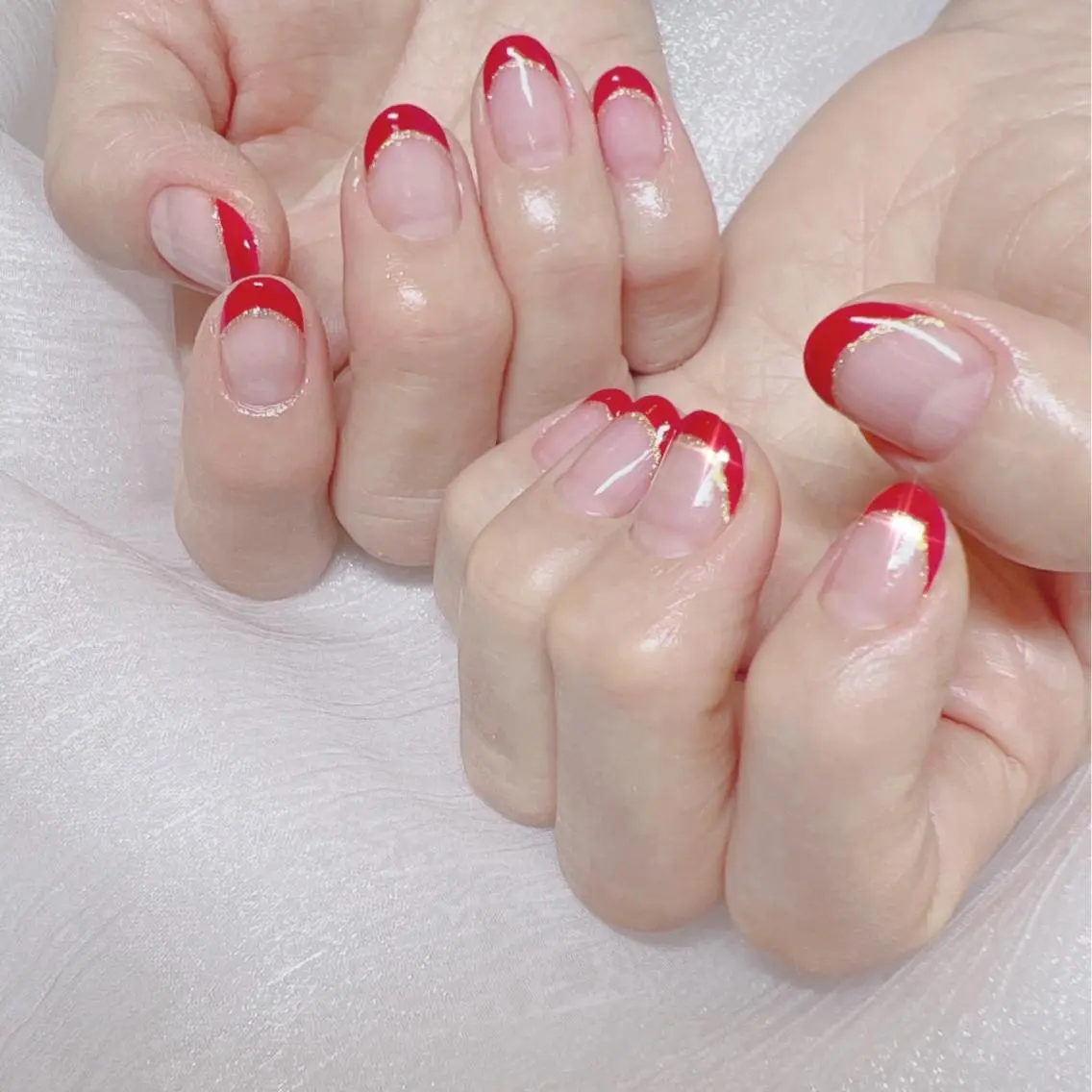 ネイル オーロラネイル フットネイル フレンチネイル ジェルネイル 韓国ネイル 【ENサロン】 Rei🎀Nailのネイルデザイン