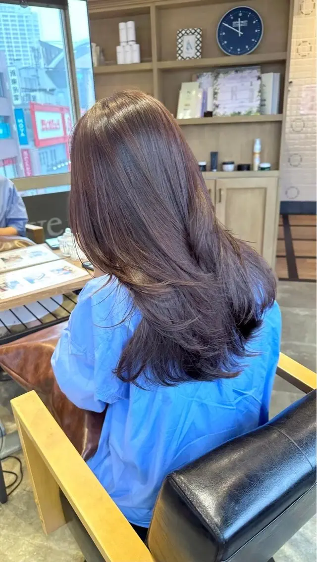 ロング カラー ブラウンカラー 透明感カラー 打越 虎瑠のヘアスタイル