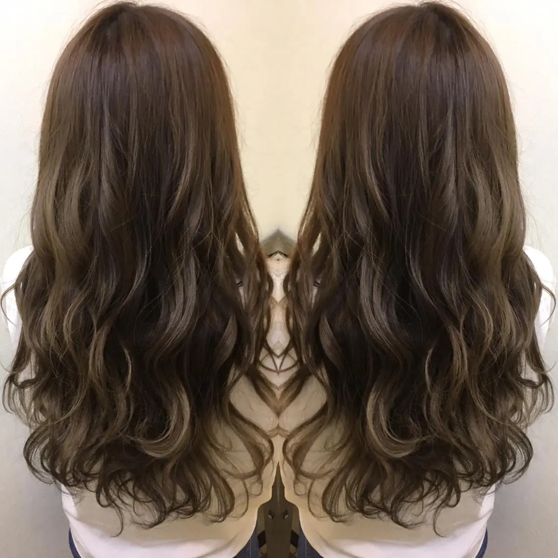 セミロング ロング カラー 髪質改善 中川 翔のヘアスタイル