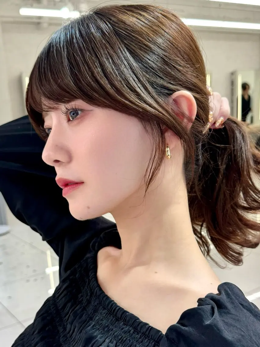 セミロング カラー カット 韓国ヘア🇰🇷透明 感カラー/yui💞のヘアスタイル