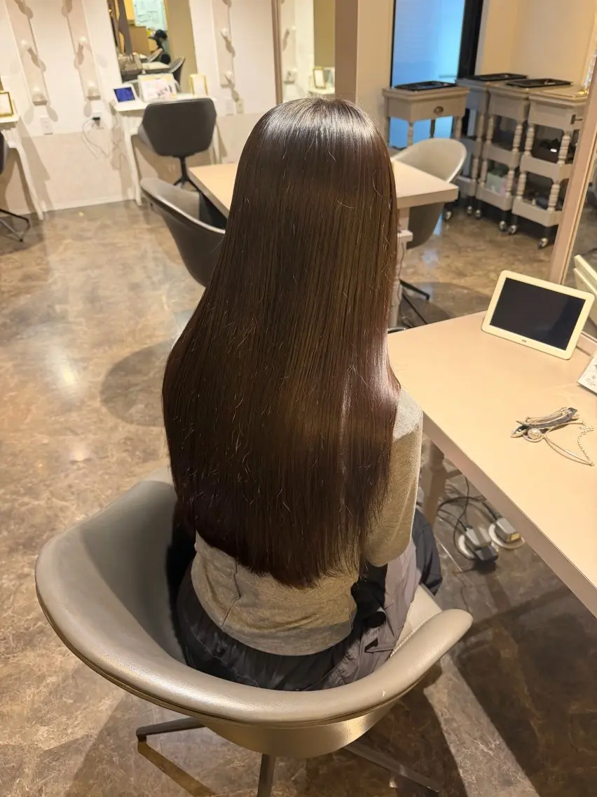 ロング パーマ 縮毛矯正 ストレートパーマ カット 縮毛矯正 Nakano /名古屋/美髪/艶髪のヘアスタイル
