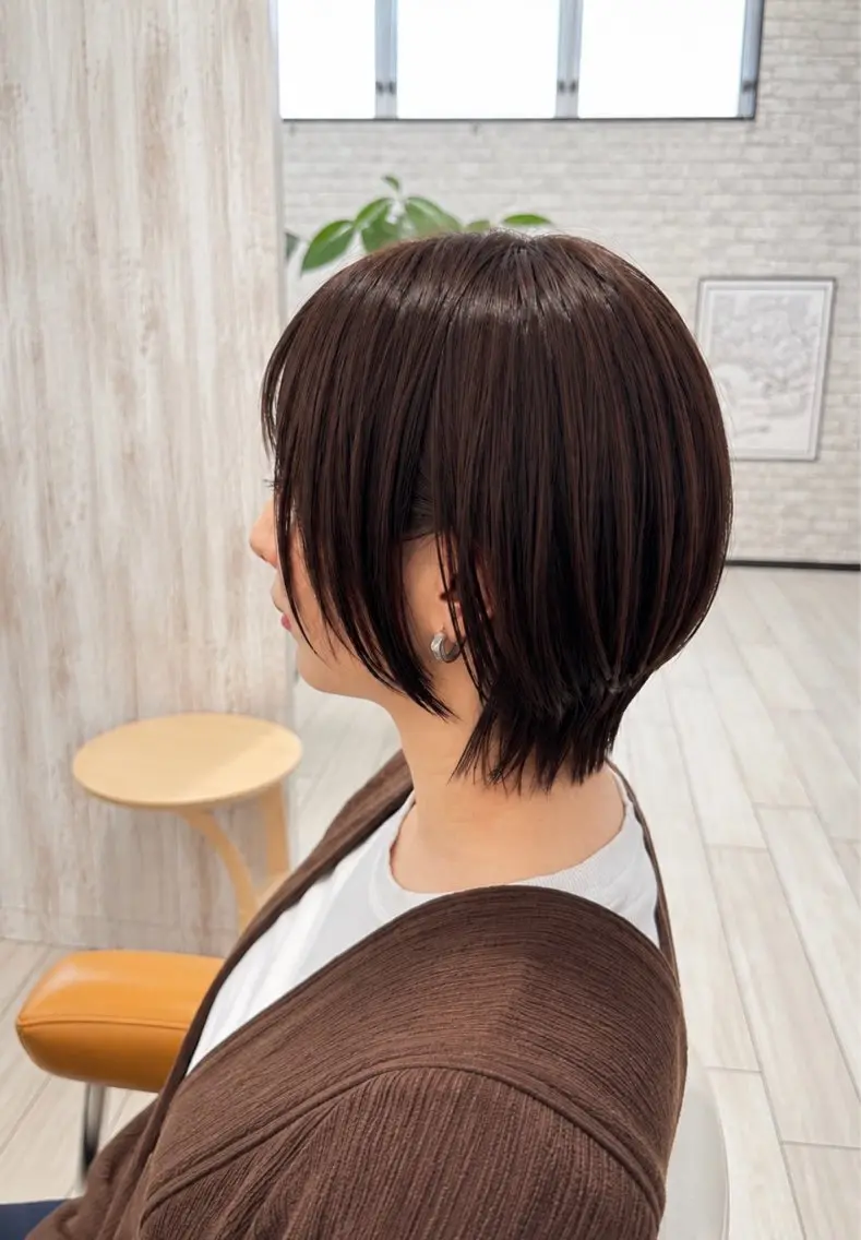 ミディアム カラー ショコラグレージュ 透明感カラー グレージュ くびれヘア レイヤーカット カット ヘアカラー トリートメント ヘッドスパ noi/ MANAMIのヘアスタイル