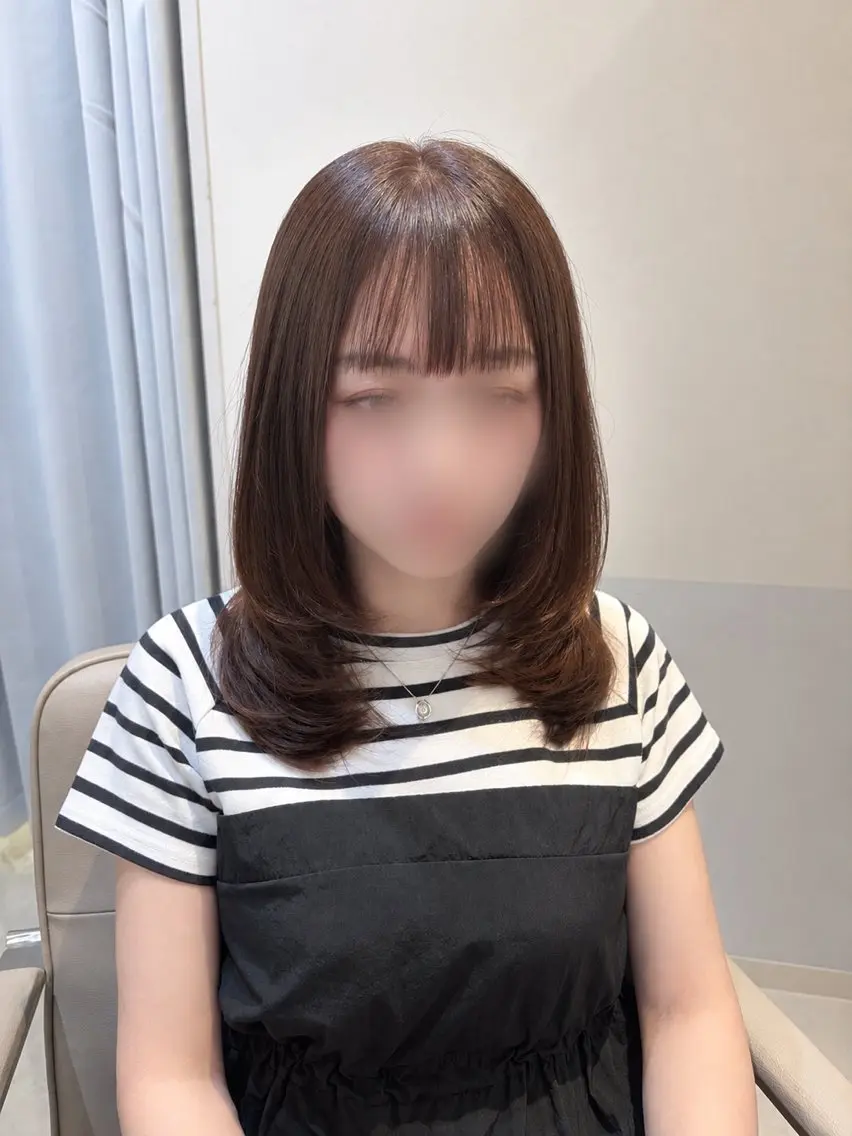 ミディアム カラー ミディアムレイヤー ベージュカラー ハッシュカット 韓国風ヘア レイヤーカット カット ヘアカラー トリートメント 韓国ヘア•艶カラー 🌷薫のヘアスタイル