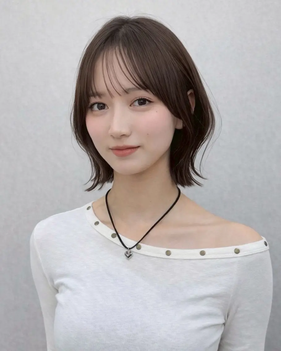 ミディアム ボブ🩵 ハイトーン🩵風愛のヘアスタイル