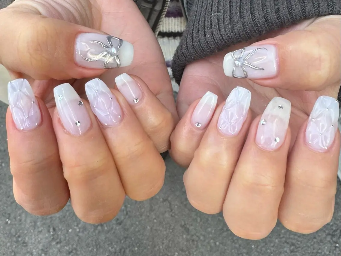 ネイル アートネイル フレンチネイル 韓国ネイル マグネットネイル 持ち込み MH_ Nailのネイルデザイン