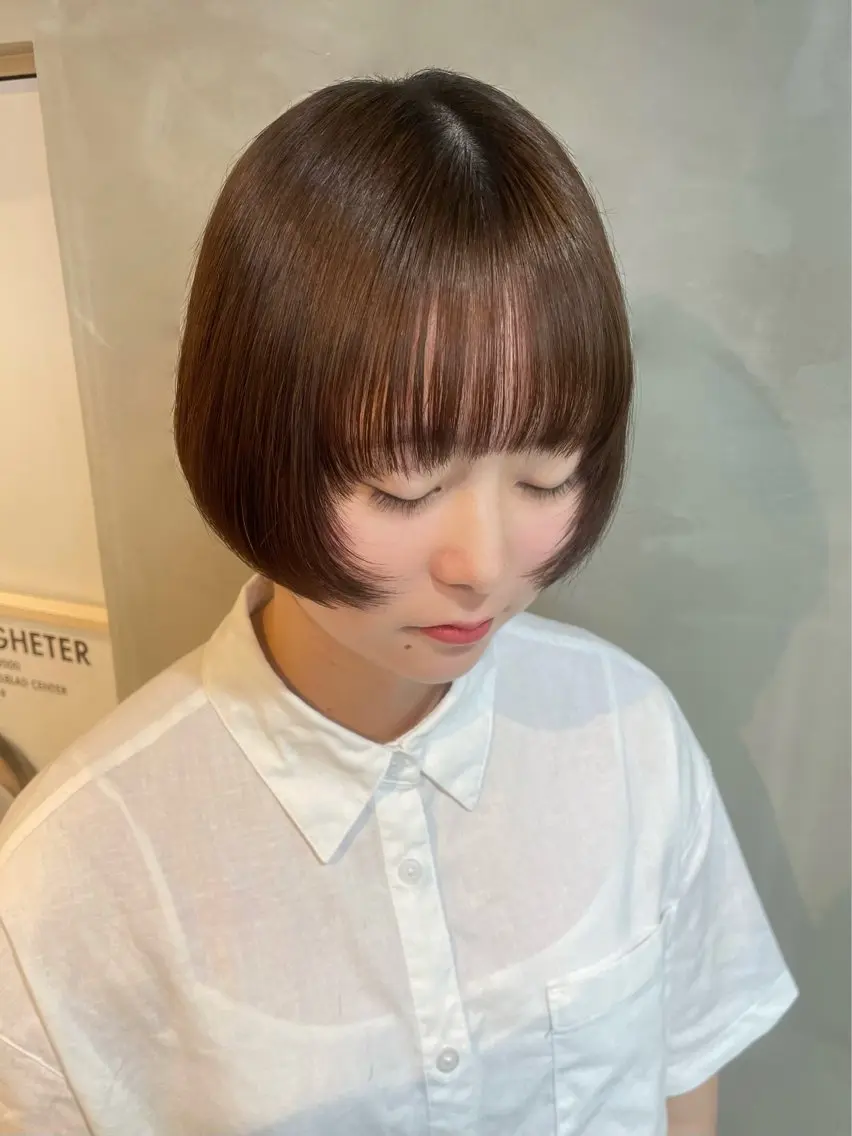 ショート カット 縮毛矯正 トリートメント カノン/透明感カラー /酸性ストレートのヘアスタイル