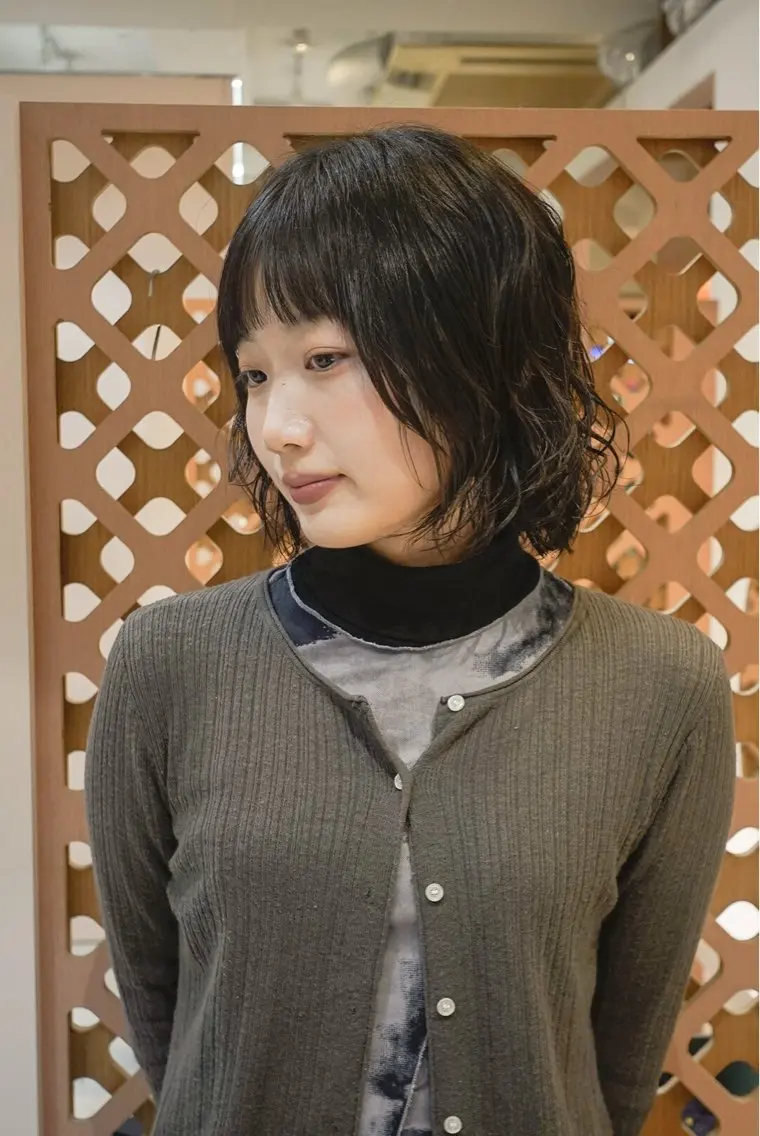 ショート パーマ ボブレイヤー ボブ レイヤーカット カット パーマ 川間 将彦のヘアスタイル