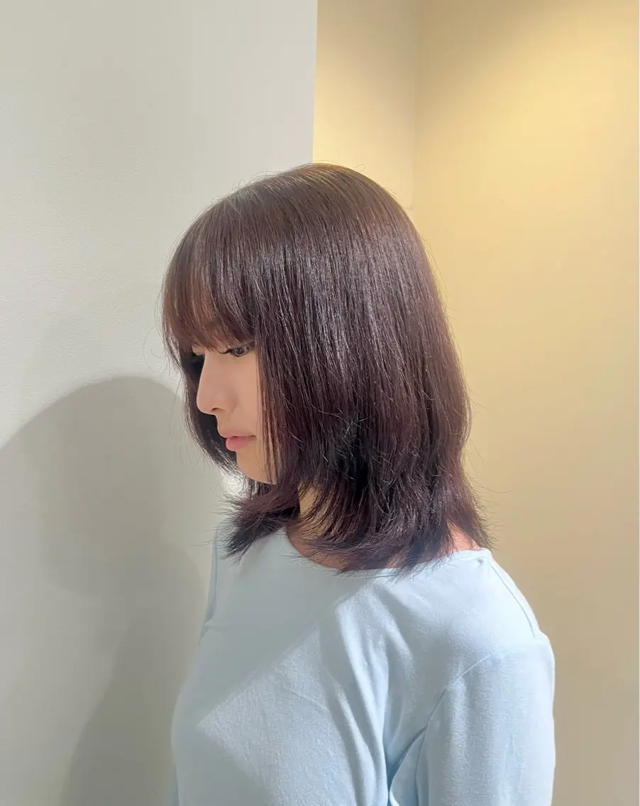 ミディアム カラー ヘアカラー 所 有紗のヘアスタイル