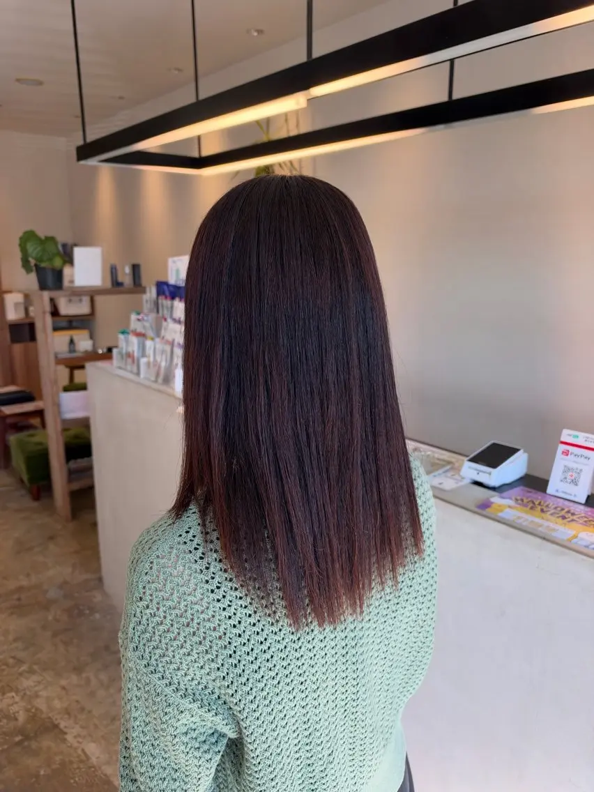 セミロング 縮毛矯正 坂下 かのんのヘアスタイル