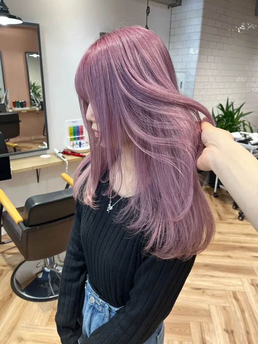 ロング カラー ヘアカラー もり まりものヘアスタイル