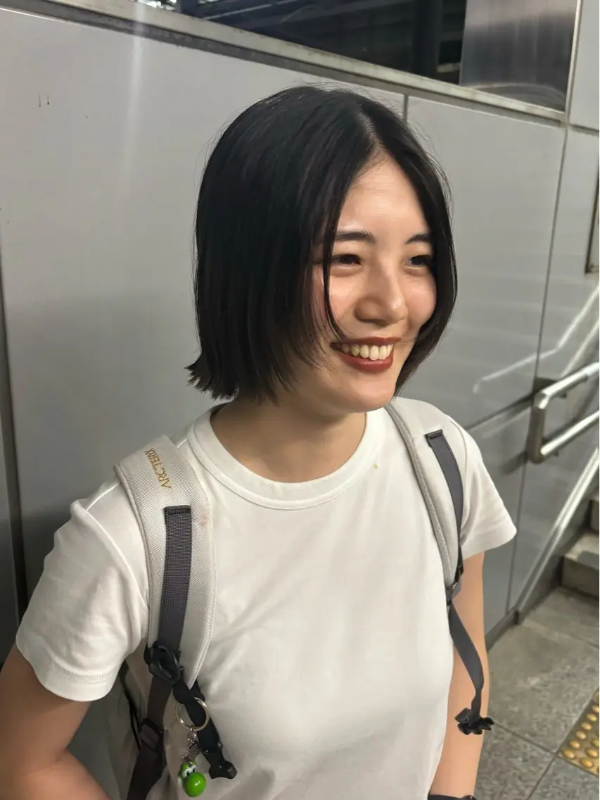 ミディアム ボブ 顔周りカット レイヤーカット 似合わせカット 外ハネヘア カット 真弓 理沙/艶カラーのヘアスタイル