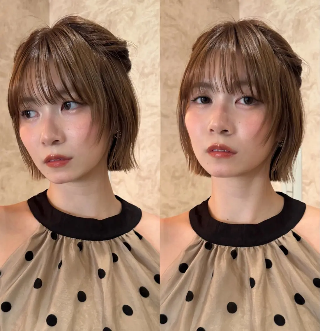 ショート カット ヘアカラー トリートメント ボブ/透明感カラー /艶髪/しなる🌷のヘアスタイル