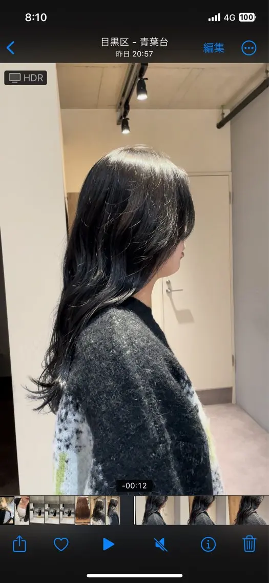 ロング カラー 黒髪 ブルーカラー ブルーブラック 透明感カラー 葉月/ボブ/ 透明感カラー／中目黒のヘアスタイル