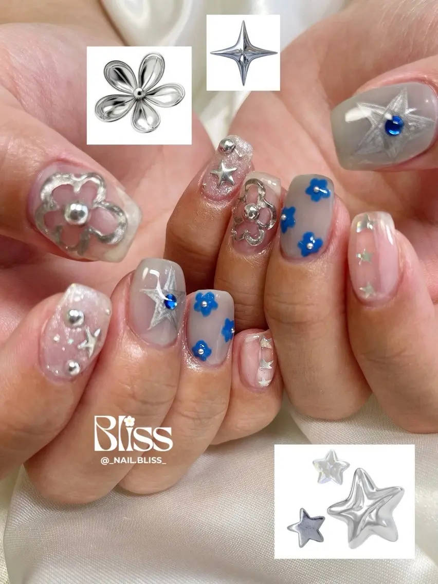 ネイル クリアネイル 持ち込み ぷっくりネイル ハンドネイル NAIL BLISSのネイルデザイン