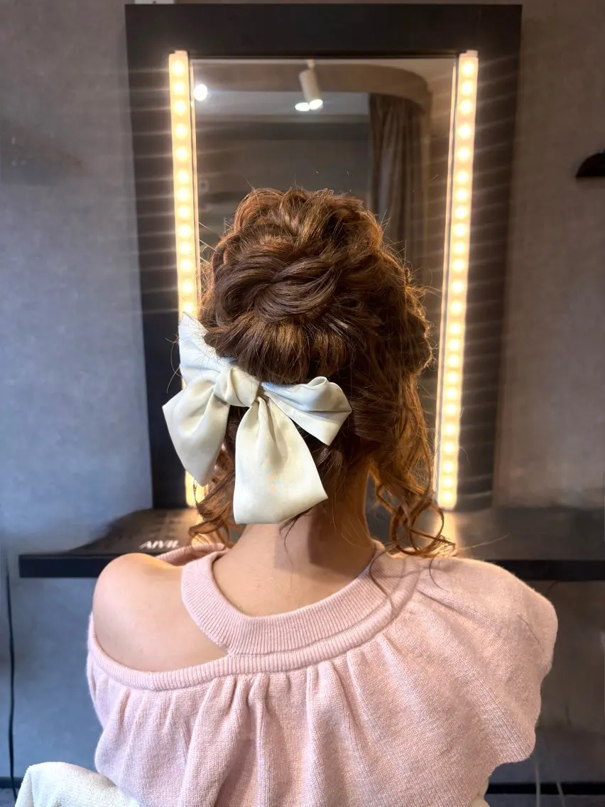 ロング お団子ヘア ヘアセット ヘアメイク スーのヘアスタイル