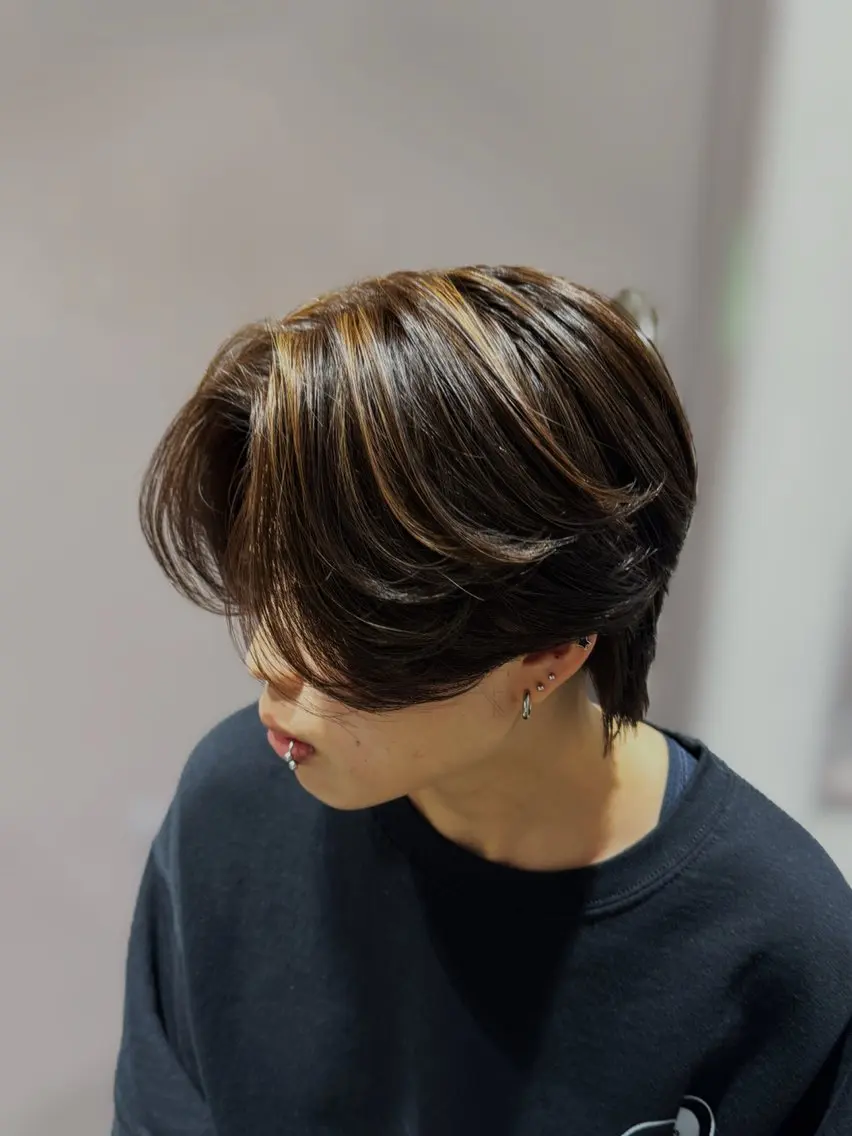 ショート カラー メンズ カット MIYU /メンズパーマ✨💫のヘアスタイル
