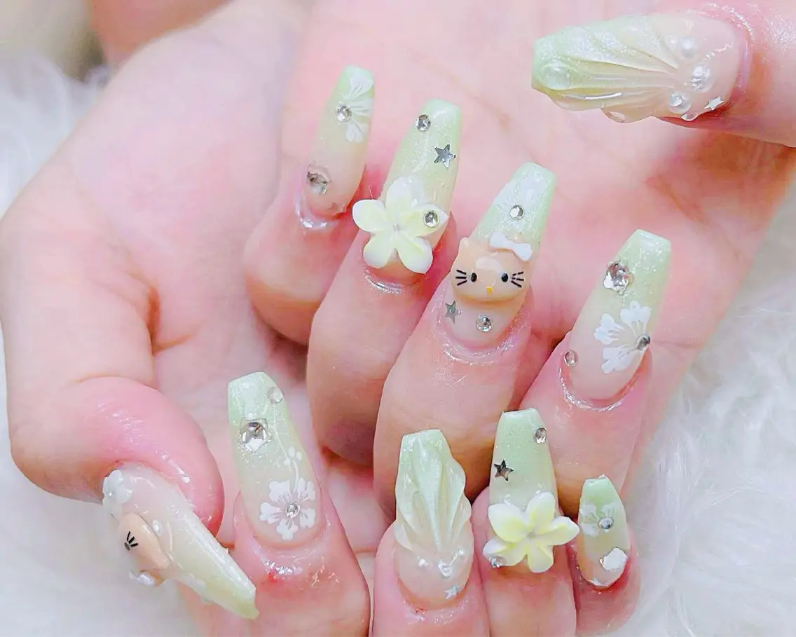 ネイル チークネイル 長さ出し フットネイル 韓国ネイル マグネットネイル ハンドネイル ハンドケア AN NAIL _HOAのネイルデザイン