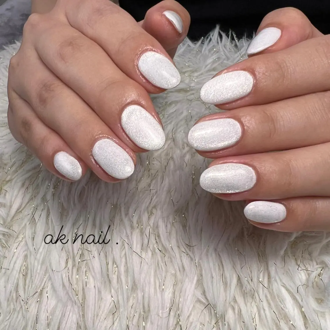 ミディアム ネイル マグネットネイル ハンドネイル ak nail .のネイルデザイン