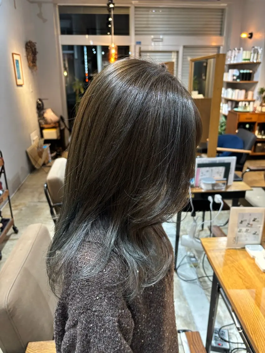 カラー 透明感カラー グレージュ オリーブグレージュ オリーブグレー オレンジ ヘアカラー Hair Ruup み す ずのヘアスタイル