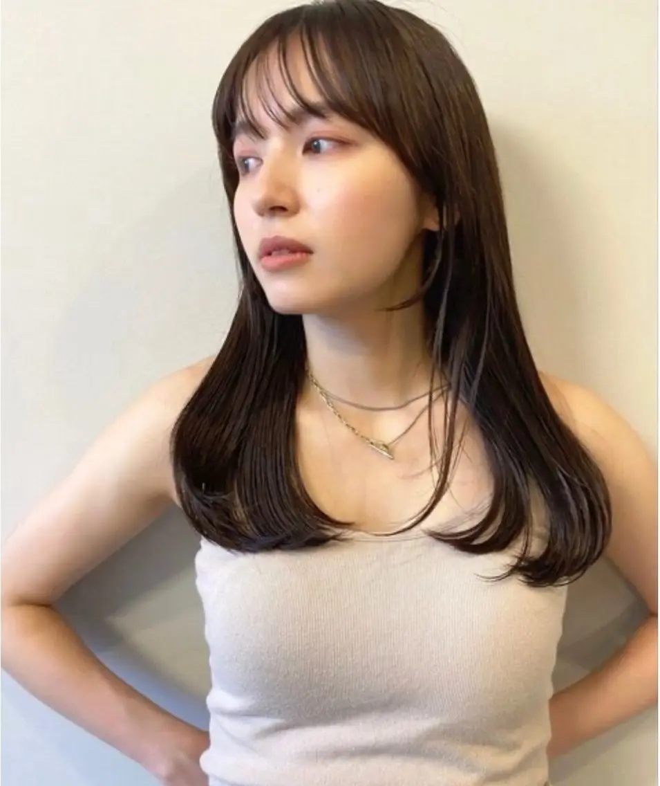 ロング レイヤーカット 似合わせカット‪// 鶴我万唯華のヘアスタイル