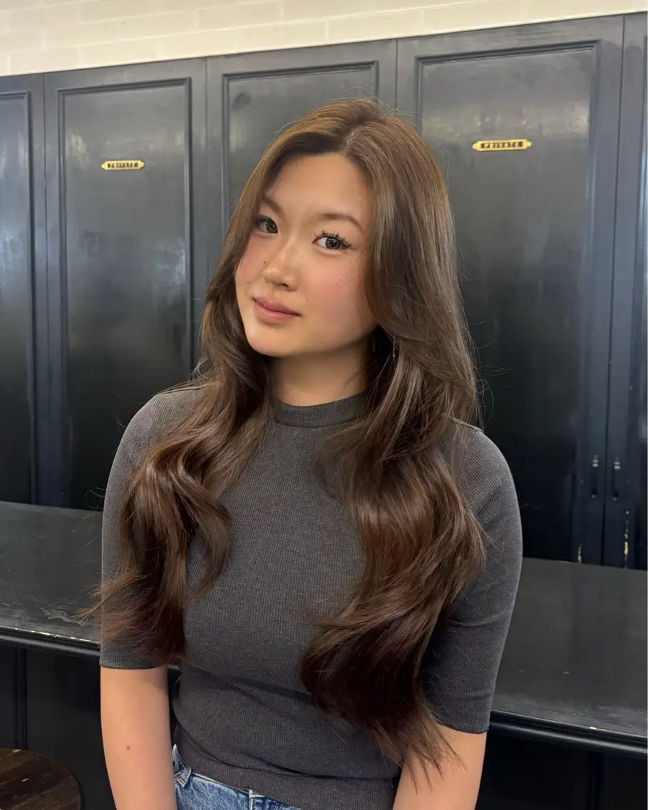 ロング カラー ヘアカラー トリートメント オリーブベージュ 🫒🩶Rianaのヘアスタイル