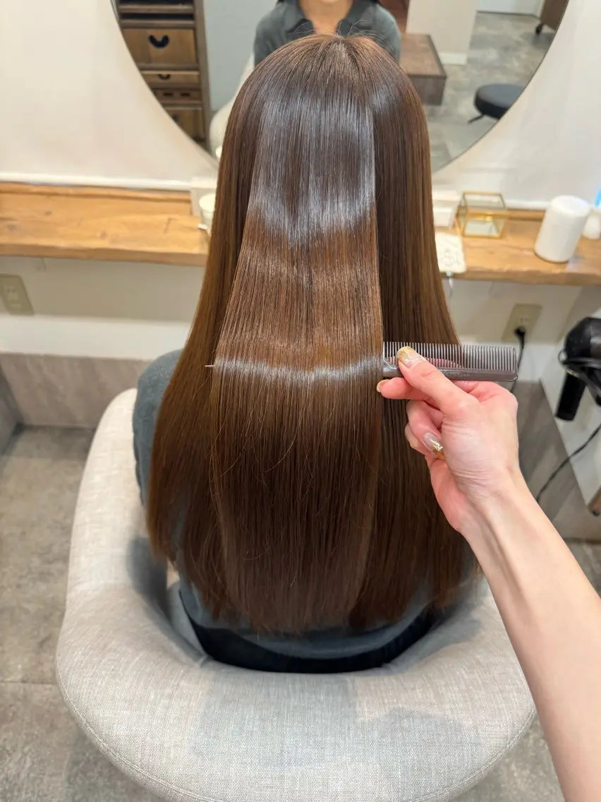 ロング 縮毛矯正 Yuna ユウナのヘアスタイル