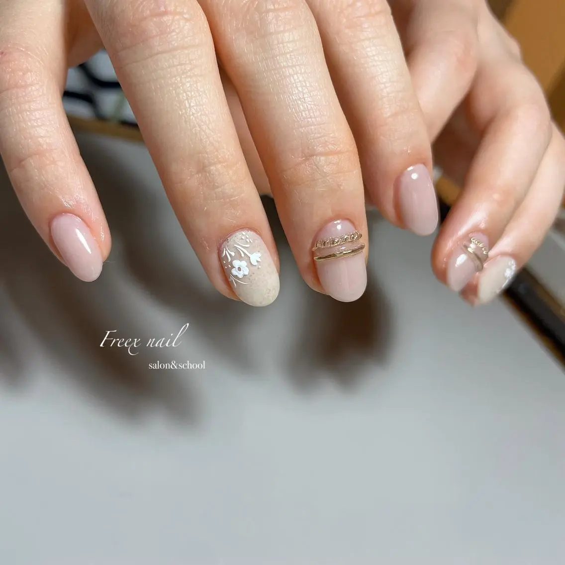 ネイル フラワーネイル ハンドネイル ハンドケア freex nail /ニュアンス/個性派のネイルデザイン
