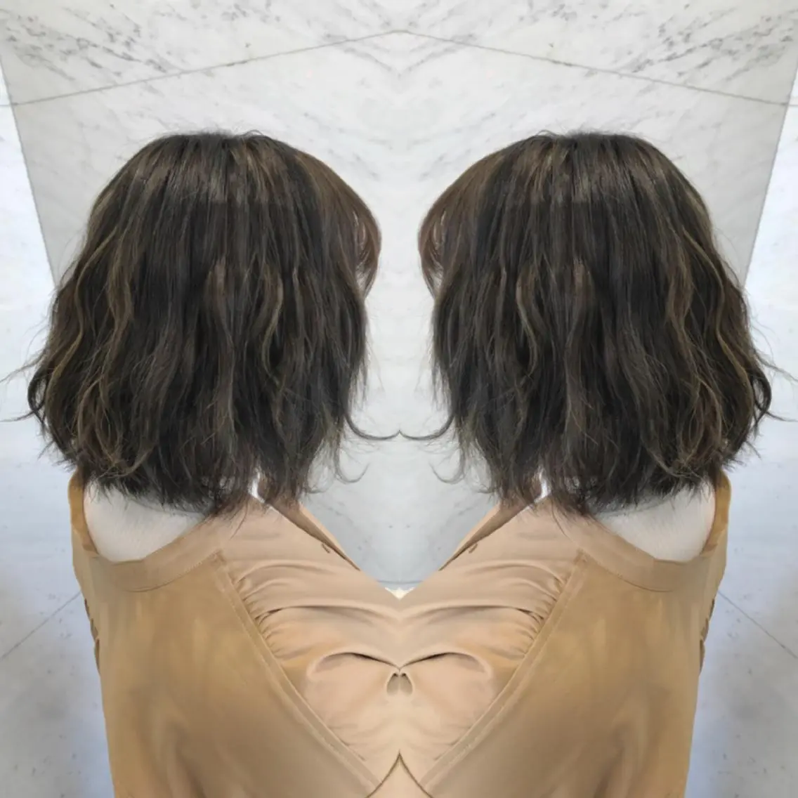 ミディアム カラー ヘアカラー 重政 和樹のヘアスタイル