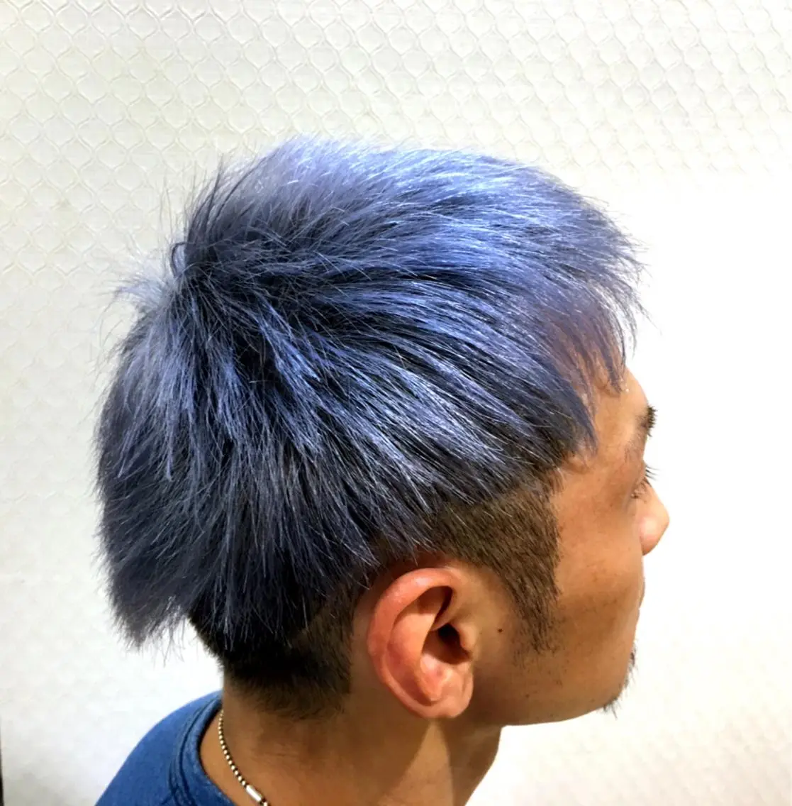 ショート カラー メンズ アッシュ ブルーカラー ブルーアッシュ 熊谷 奈菜のヘアスタイル