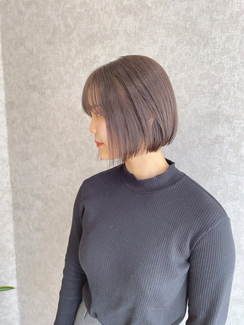 ショート カラー 縮毛矯正ボブ/ 髪質改善/カットのヘアスタイル