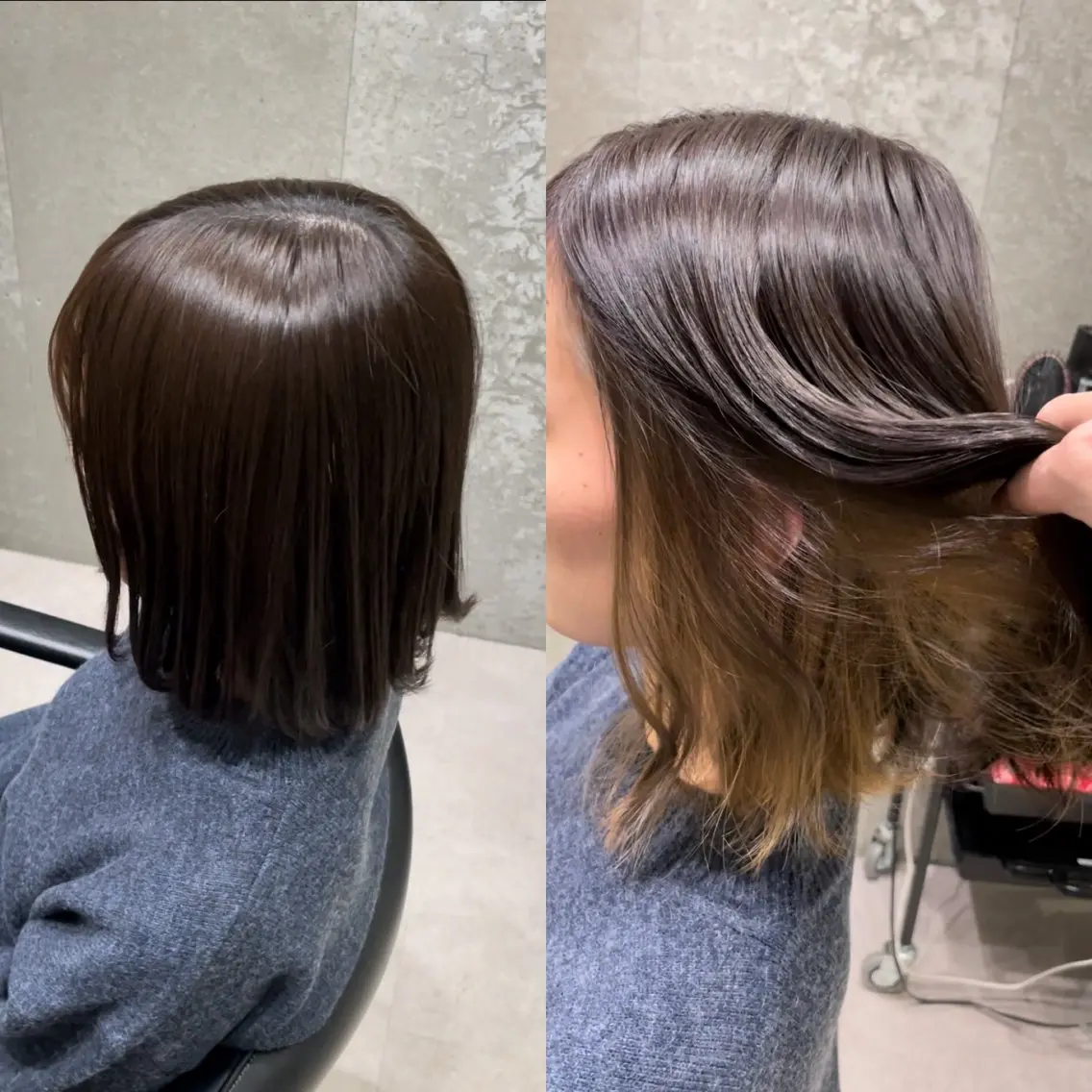 セミロング カラー ブリーチ ヘアカラー 髪質改善ヘアケア 艶髪特化/上田のヘアスタイル