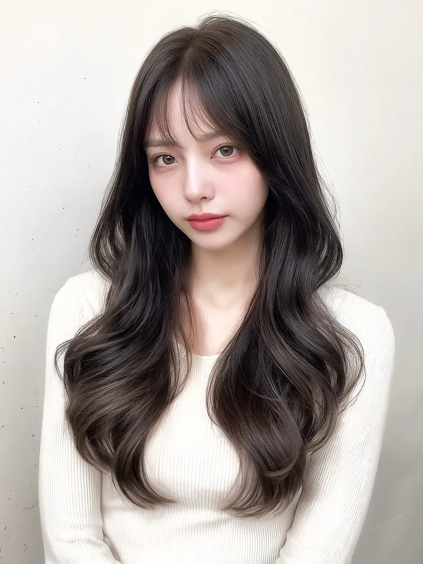 ロング カラー 上霜 菜月のヘアスタイル