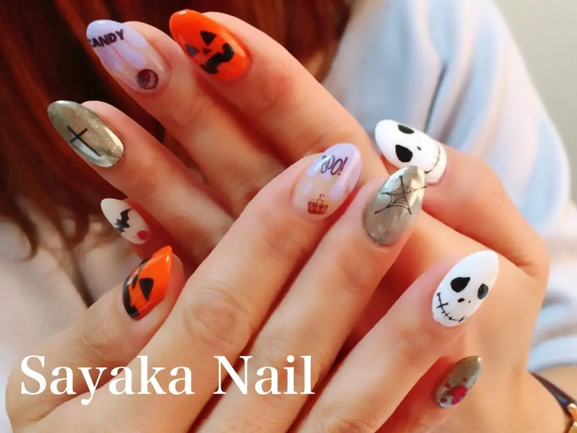ネイル アートネイル ジェルネイル ハロウィン E・N(エン) eyelashのマツエク・マツパデザイン