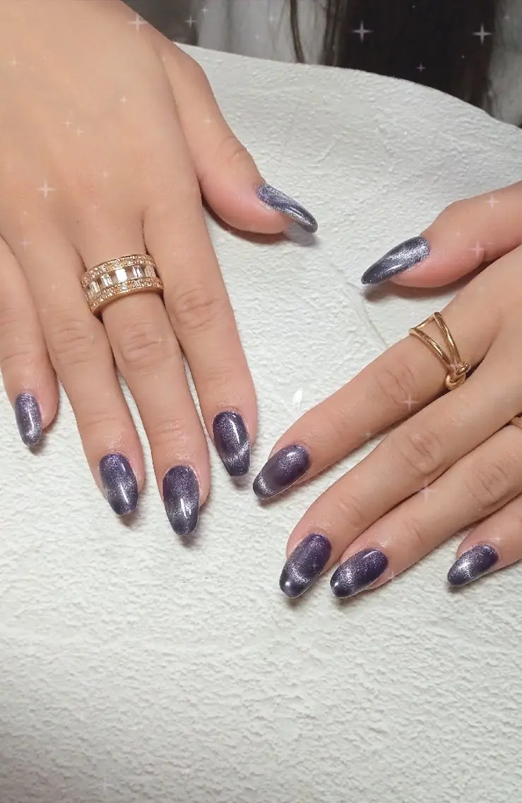 ネイル ハート キラキラネイル マグネットネイル ビー玉ネイル オフィスネイル ハンドネイル flure de neige yukiのネイルデザイン