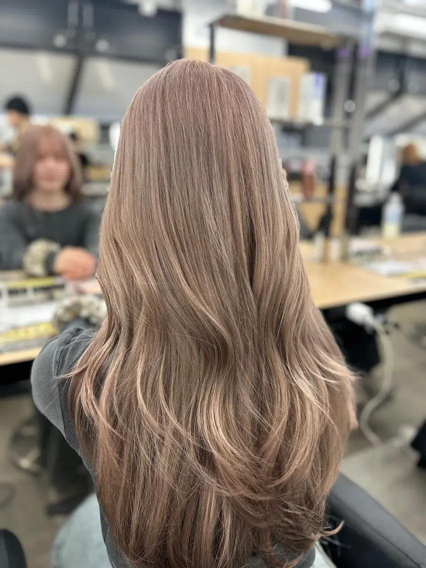 ロング カラー ヘアカラー トリートメント ヘッドスパ ヘアセット YUKA🤍ベージュ /ミルクティーのヘアスタイル