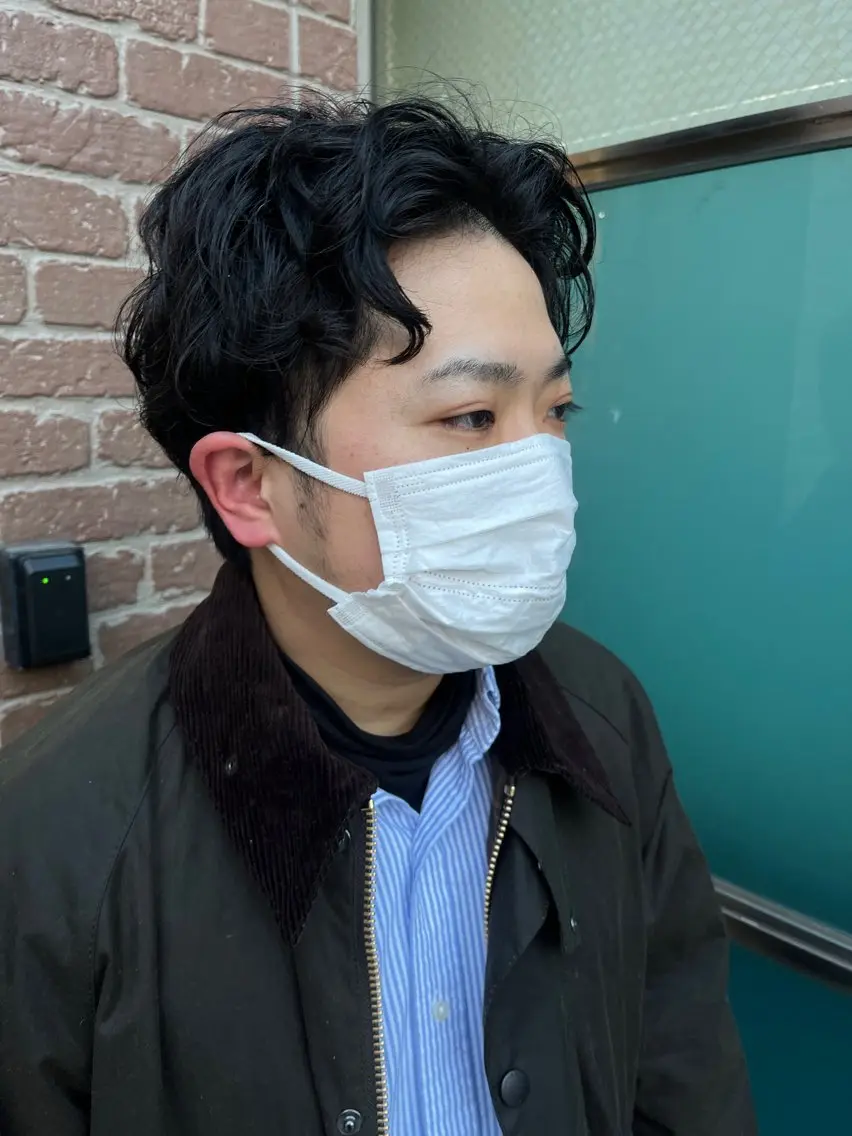 ショート パーマ メンズ カット パーマ 久木原 ゆりのヘアスタイル