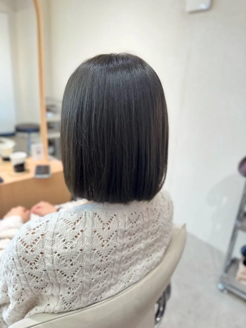 ミディアム ボブ トリートメント カット トリートメント ふくおか なな 武蔵小杉のヘアスタイル