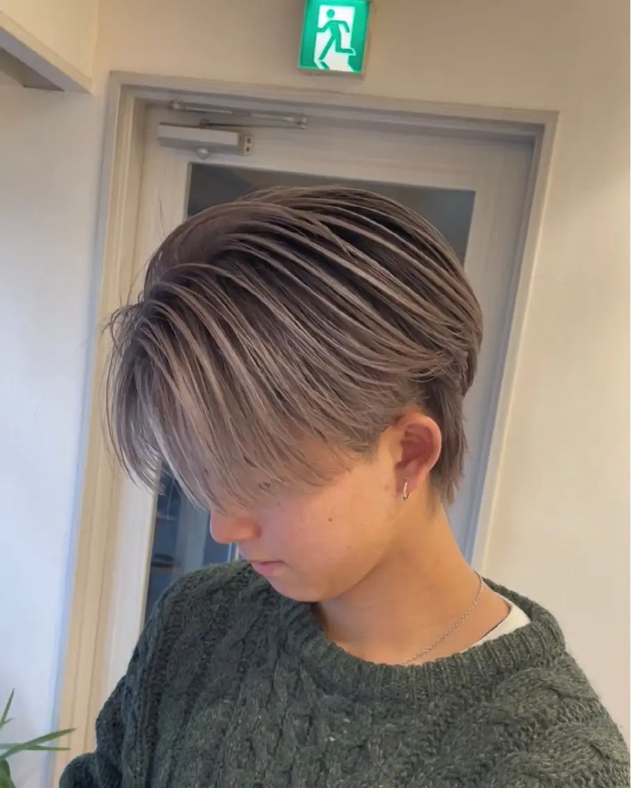 ミディアム カラー パーマ ヘアアレンジ メンズ メンズパーマ 🌫デザインカラーのヘアスタイル