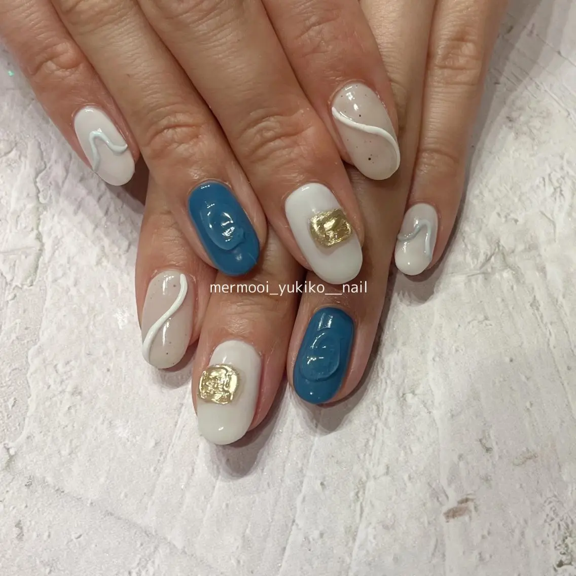 ネイル アートネイル ミラーネイル ニュアンスネイル mermooi nailのネイルデザイン